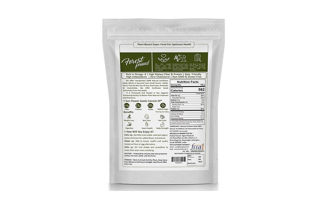 Forest Found Roasted Sunflower Seeds    Pack  900 grams
